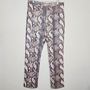 Urban Outfitters 0Maia Soft Faux Leather Snakeskin Straight Leg Pants Womens 10